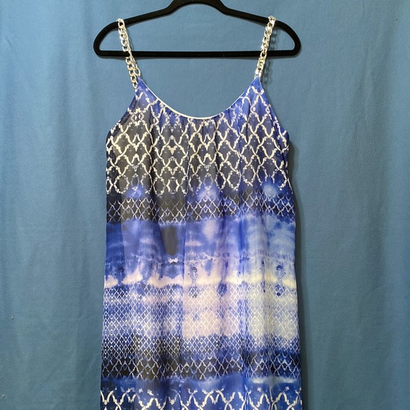 Beautiful summer dress with chain stripes by NY Collection size S excellent used - Picture 1 of 12